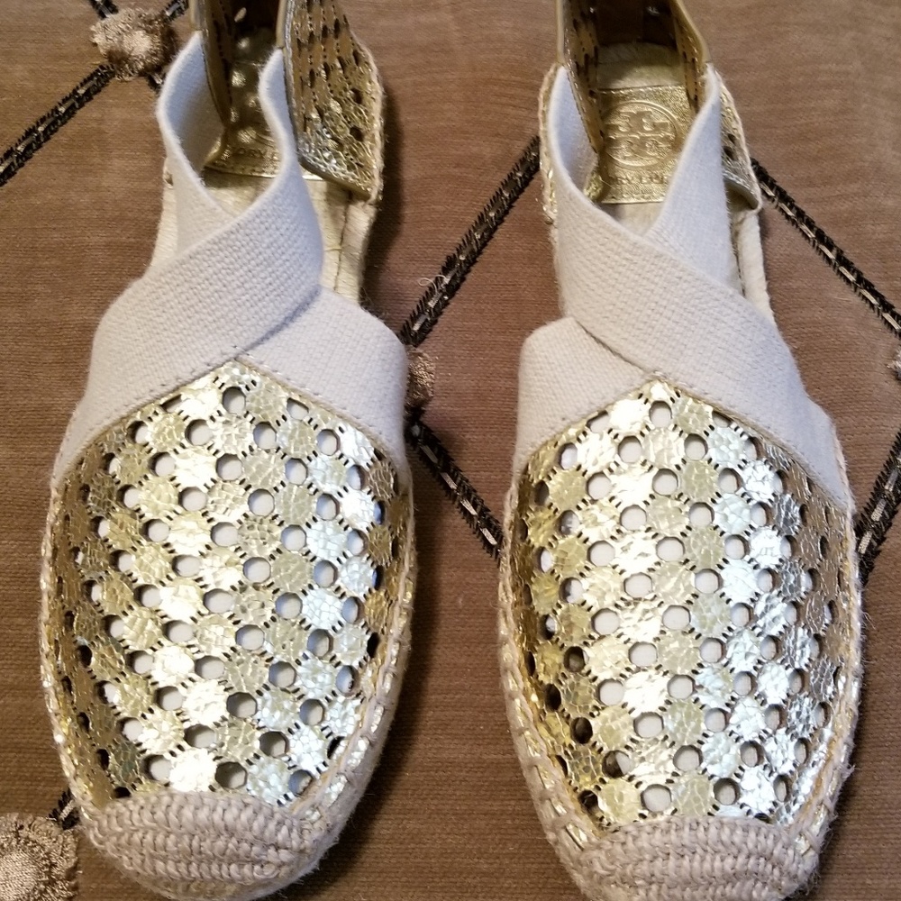 Tory Burch Catalina Espadrille Gold/Natural Flat